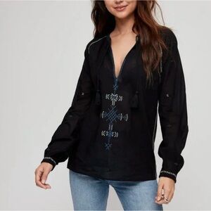 Sunday Best Embroidered Sheer Blouse – Boho Chic